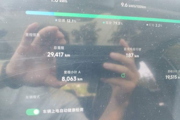 Used XPeng MONA M03 2024 620 with Ultra-Long Range Odometer Close Up