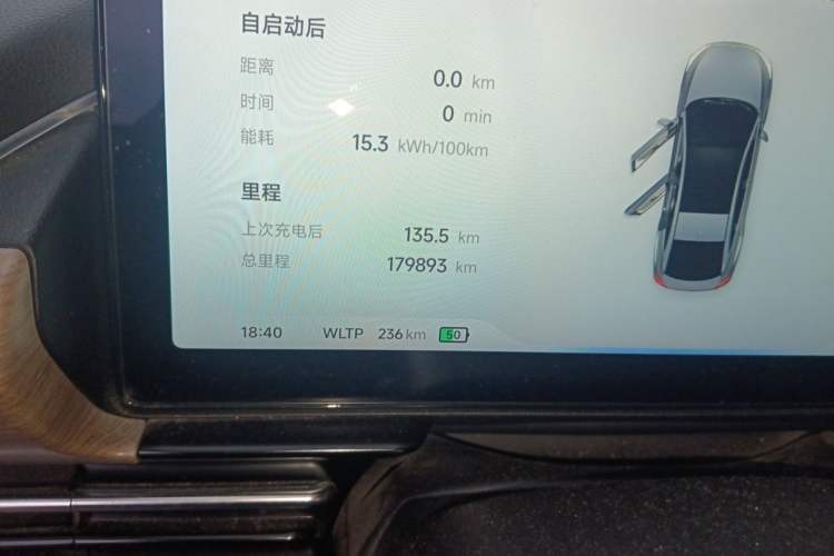 Used XPeng P5 2022 550P Odometer Close Up