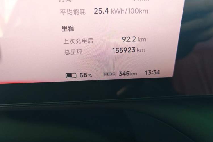 Used XPeng P7 2020 586E Odometer Close Up