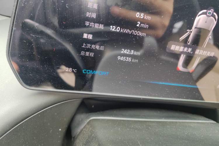 Used XPeng P7 2020 586E Odometer Close Up