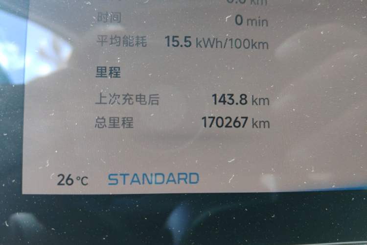 Used XPeng P7 2020 586N Odometer Close Up
