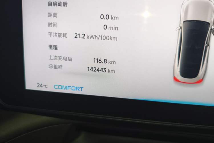 Used XPeng P7 2020 586N Odometer Close Up