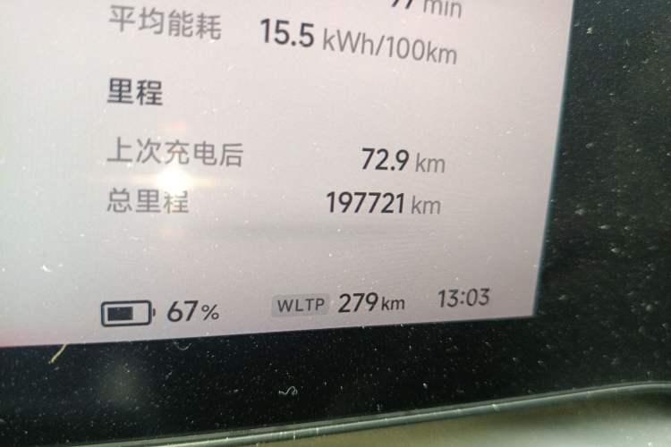 Used XPeng P7 2021 480N Odometer Close Up