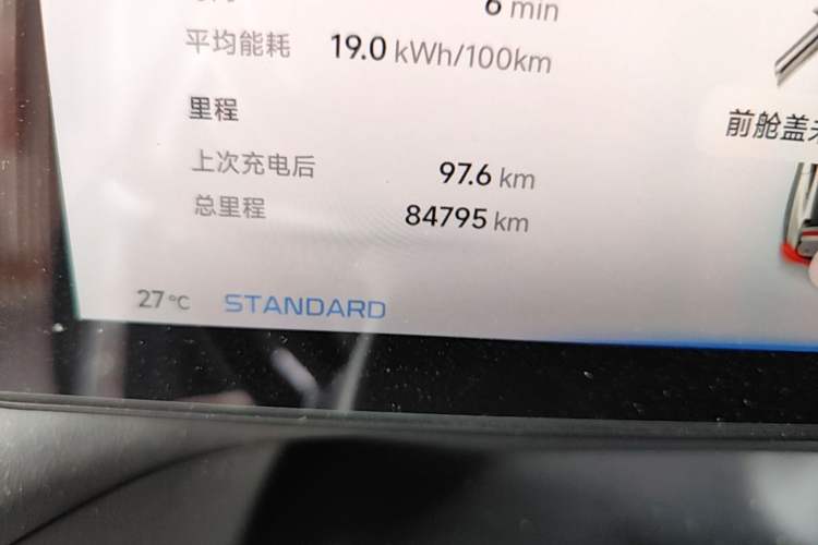 Used XPeng P7 2021 480N Odometer Close Up
