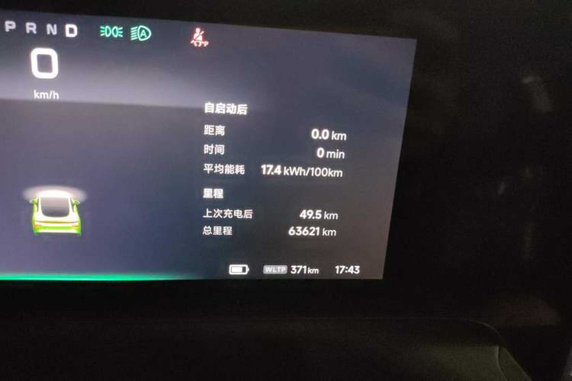 Used XPeng P7 2021 562E Pengyi Performance Edition Odometer Close Up