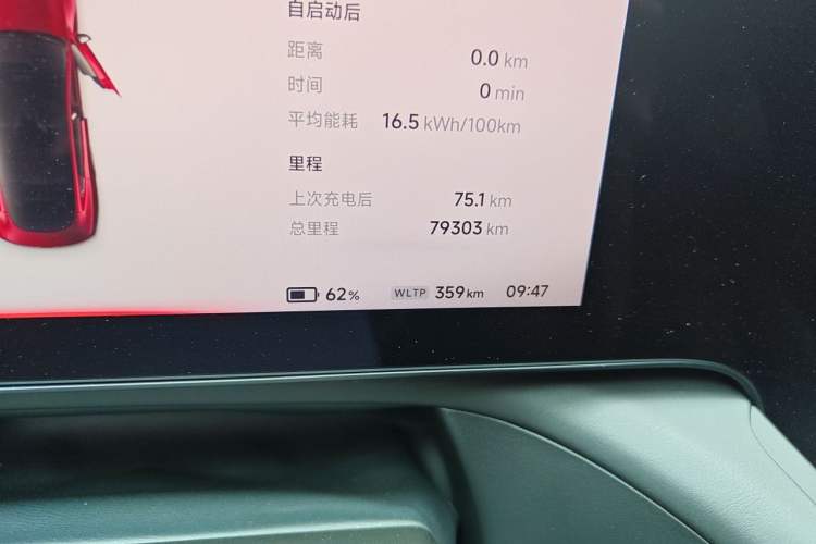 Used XPeng P7 2021 670E Pengyi Edition Odometer Close Up
