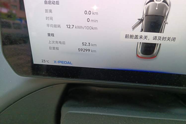 Used XPeng P7 2022 480E Odometer Close Up