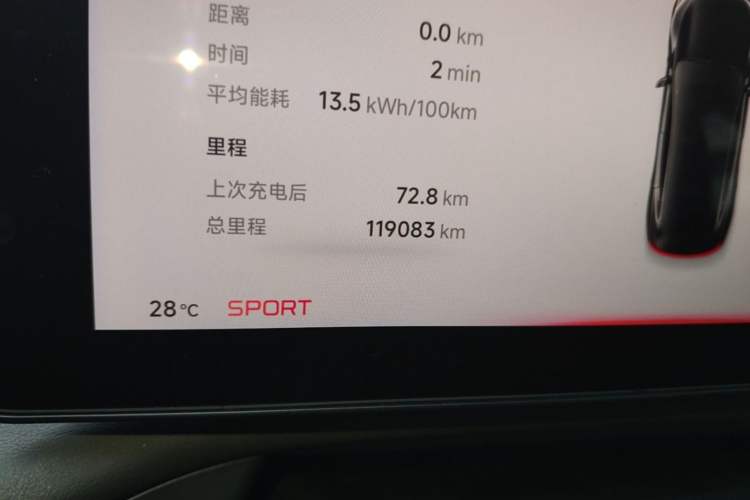 Used XPeng P7 2022 625E Odometer Close Up