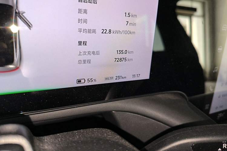 Used XPeng P7 2022 480E Odometer Close Up
