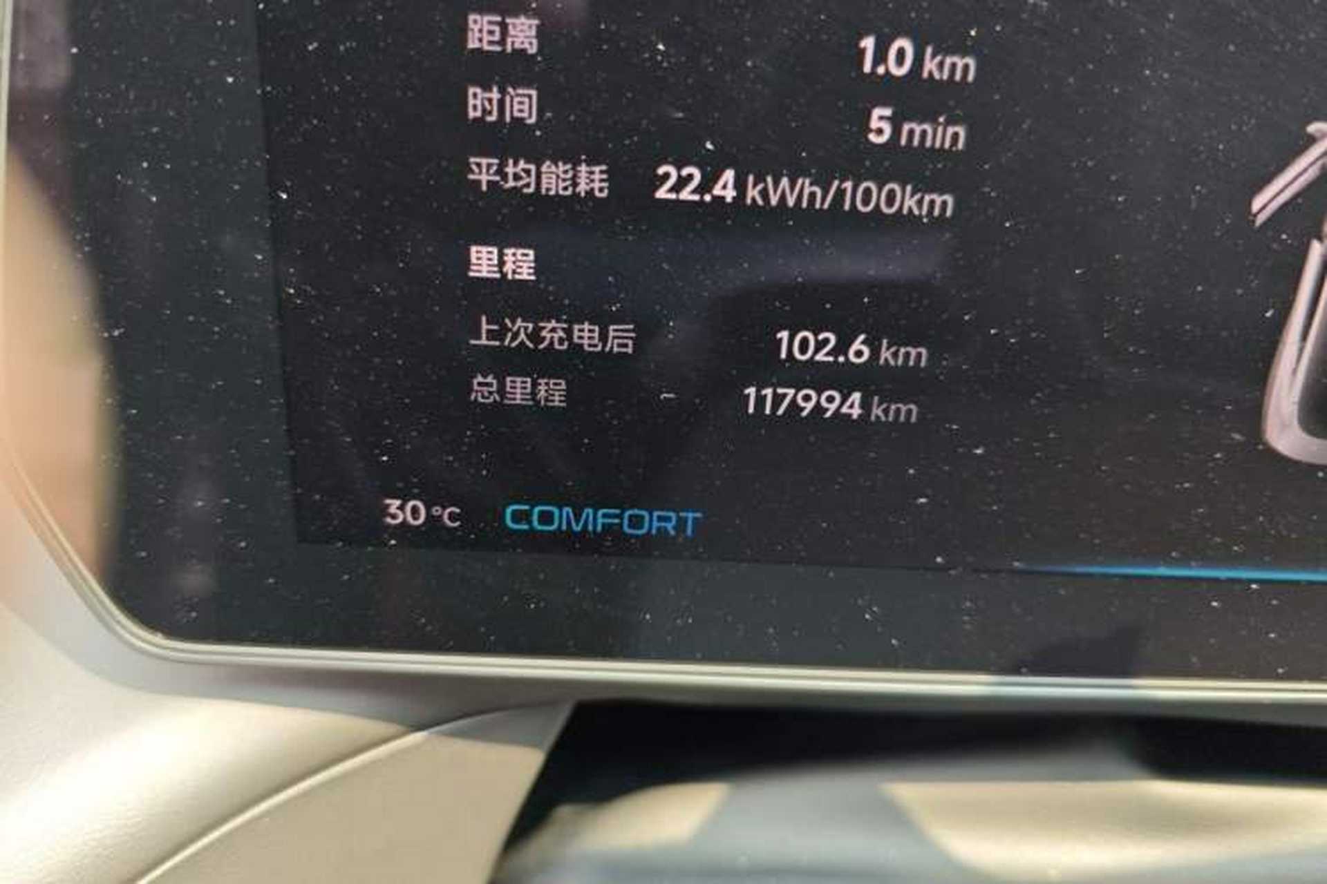 Used XPeng P7 2022 625E Odometer Close Up