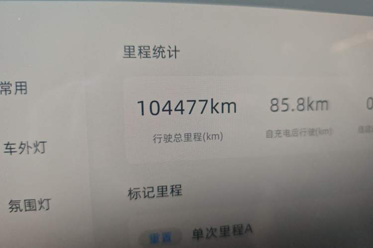 Used XPeng P7 2022 480E Odometer Close Up