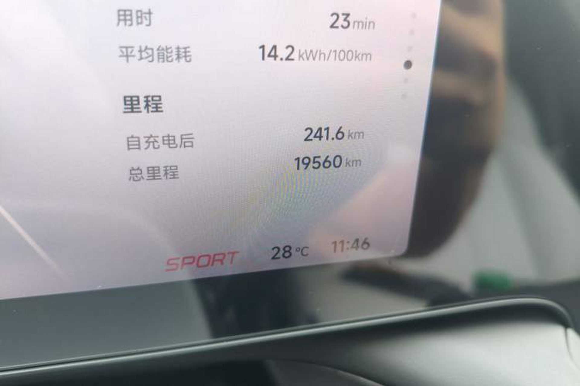 Used XPeng P7 2024 P7i 550 Pro Odometer Close Up