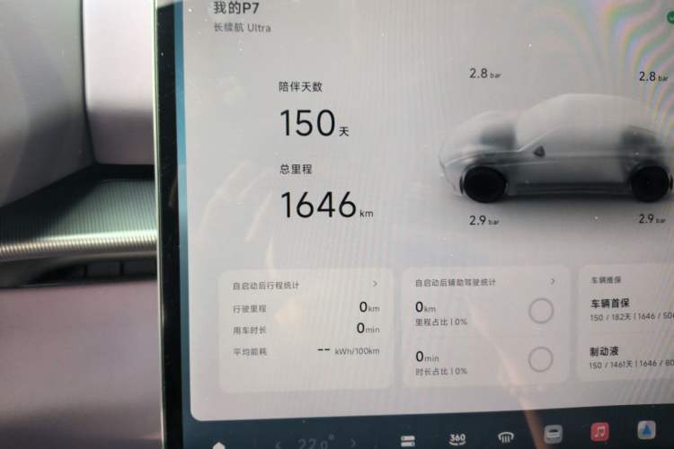 Used XPeng P7 2025 Model—702 Long Range Ultra Odometer Close Up