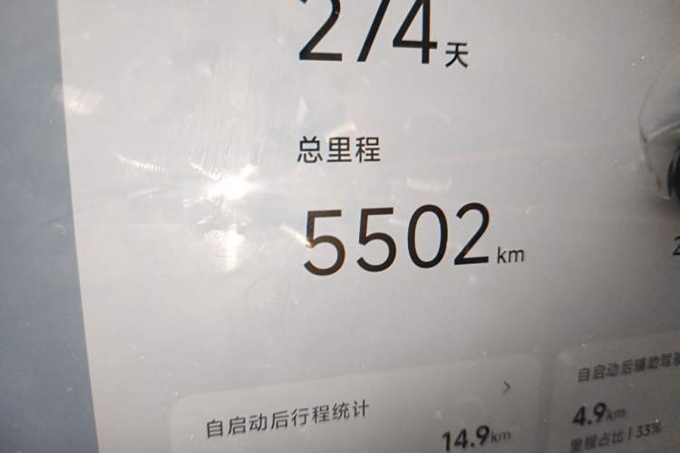 Used XPeng P7 2025 Model—820 Ultra Long Range Ultra Odometer Close Up