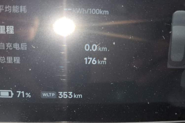 Used XPeng P7+ 2024 Long-Range Max Odometer Close Up