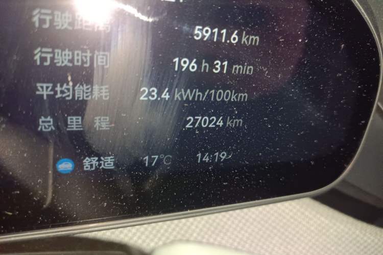 Used Zeekr 001 2024 WE Edition 95 kWh All-Wheel Drive Odometer Close Up