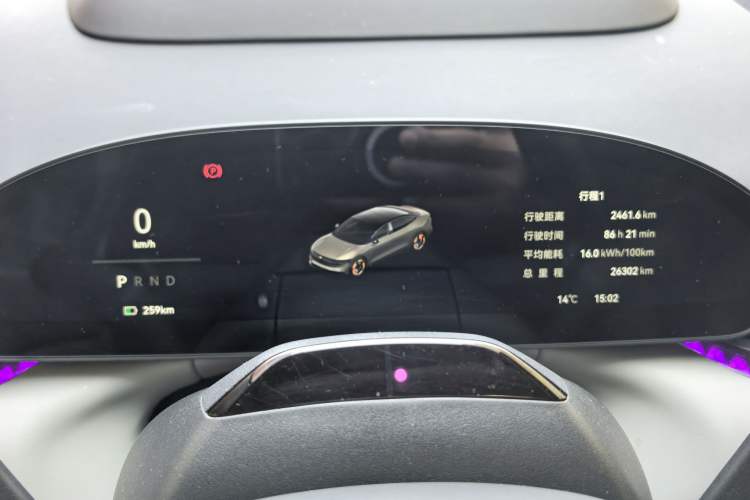 Used Zeekr 007 2024 Rear-Drive Intelligent Driving Version 75 kWh Odometer Close Up