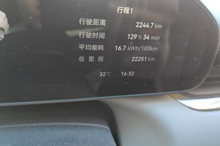 Used Zeekr 007 2024 Rear-Drive Version 75 kWh Odometer Close Up