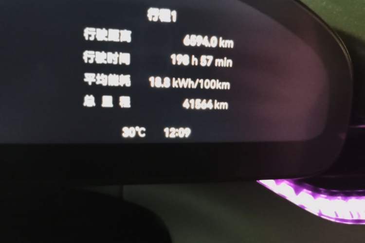 Used Zeekr 007 2025 Four-Wheel Drive Intelligent Driving Version 75 kWh Odometer Close Up