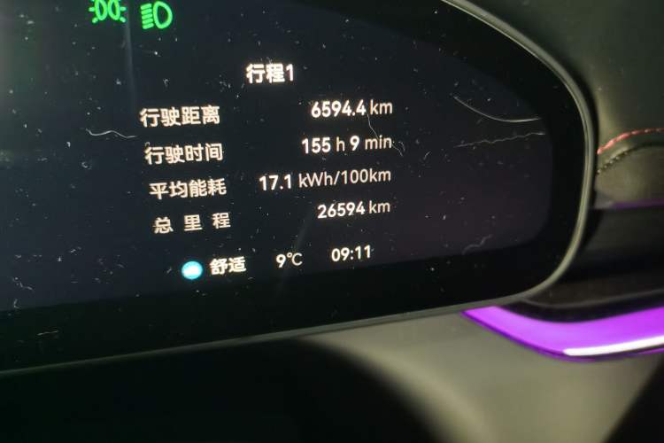Used Zeekr 007GT 2025 Long-Range Rear-Wheel Drive Intelligent Driving Version 100 kWh Odometer Close Up