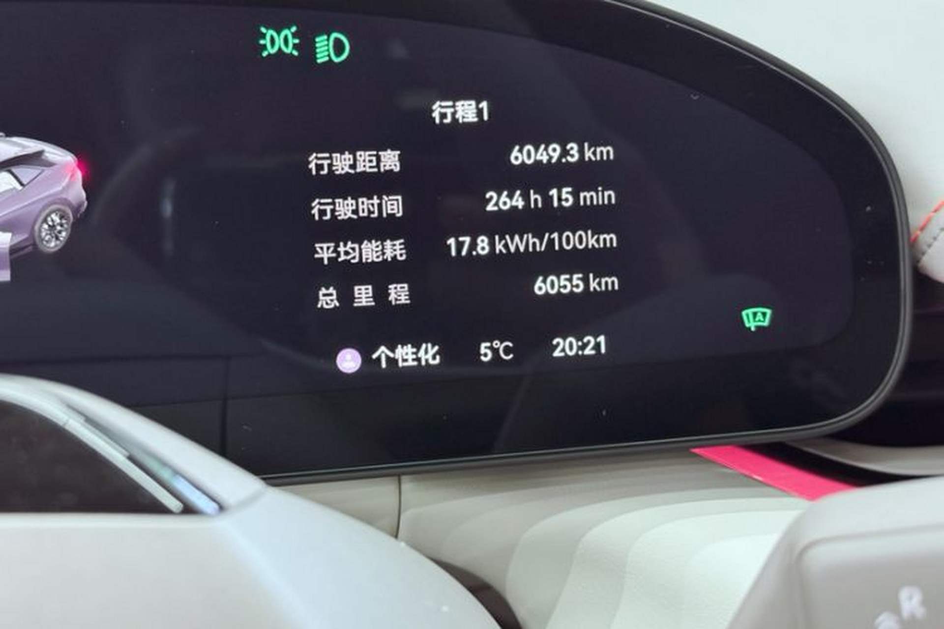 Used Zeekr 007GT 2025 Four-Wheel Drive Intelligent Driving Version 75 kWh Odometer Close Up