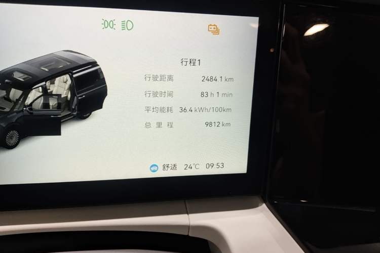 Used Zeekr 009 2024 7-Seater Walk-Through Version Four-Wheel Drive 108 kWh Odometer Close Up