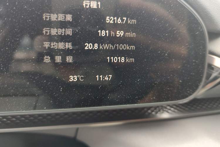 Used Zeekr 7X 2025 100kWh Long-Range All-Wheel Drive Intelligent Driving Version Odometer Close Up