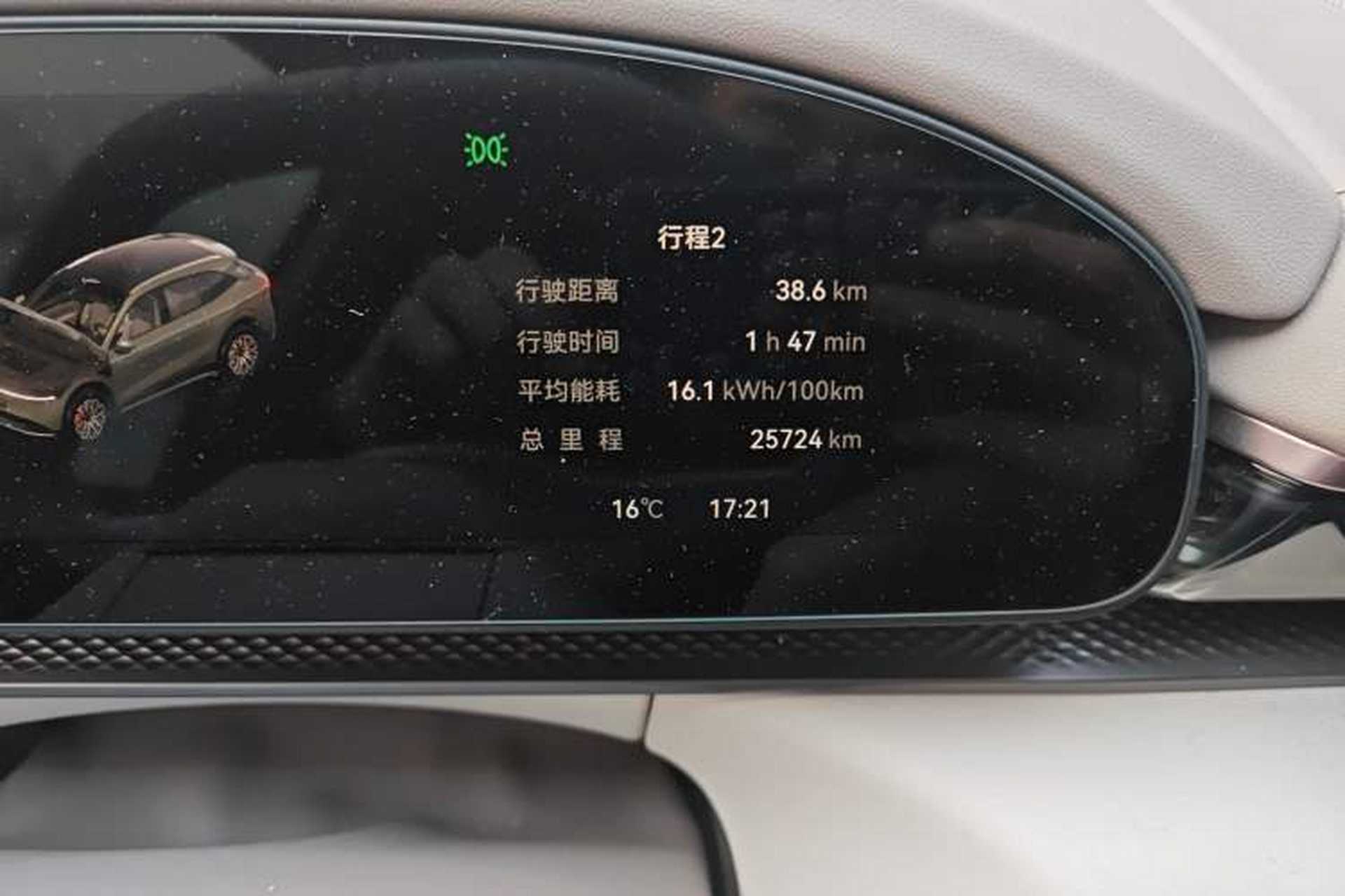 Used Zeekr 7X 2025 100kWh Long-Range All-Wheel Drive Intelligent Driving Version Odometer Close Up