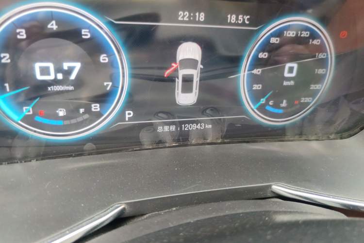 Used Zotye T500 2018 1.5T Automatic Smart Connected Prestige Model Odometer Close Up