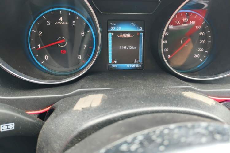 Used Zotye T600 2016 Sports Edition 1.5T Manual Luxury Model Odometer Close Up