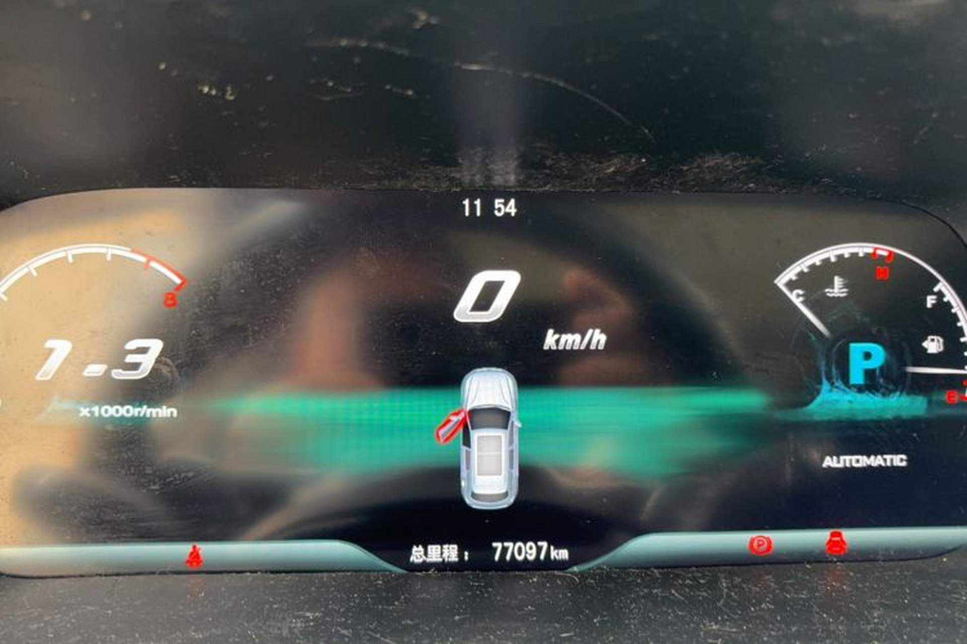 Used Zotye T600 2016 Sport Edition 2.0T DCT Flagship Model Odometer Close Up